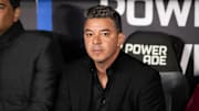Marcelo Gallardo, Head Coach of River Plate looks on prior...