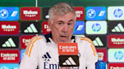 Carlo Ancelotti, the head coach of Real Madrid CF, attends a...
