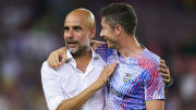Pep Guardiola et Robert Lewandowski aux USA