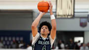 Oakland Soldiers’ Tyran Stokes (4) shoots a free throw during a game at Nike EYBL at the Memphis Sports & Events Center on Saturday, May 17, 2025.