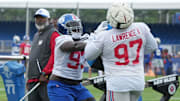New York Giants defensive linemen Rakeem Nunez-Roches and Dexter Lawrence II  