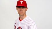 Clearwater, FL, USA; Philadelphia Phillies pitcher Noah Song during photo day at BayCare Ballpark.