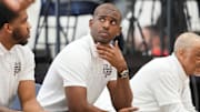 NBA player Chris Paul looks on as Team CP3 plays a game against Nightrydas at Nike EYBL.