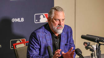 Dec 8, 2025; Orlando, FL, USA; Minnesota Twins manager Derek Shelton speaks with the media during the 2025 MLB Winter Meetings at Signia by Hilton Hotel. Mandatory Credit: Mike Watters-Imagn Images