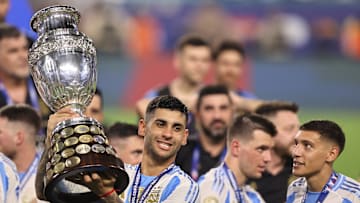 Argentina v Colombia - CONMEBOL Copa America USA 2024: Final - Romero celebrates a second consecutive Copa America title and third consecutive major trophy with Argentina 