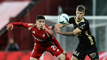 Luka Vuskovic in action during the win over Standard Liege last week 