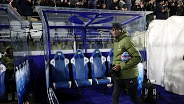 Randal Kolo Muani ahead of PSG's game against Auxerre in December - his cameo was his most recent appearance for the club