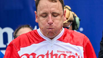 Professional Eaters Compete In Nathan's Annual Hot Dog Eating Contest