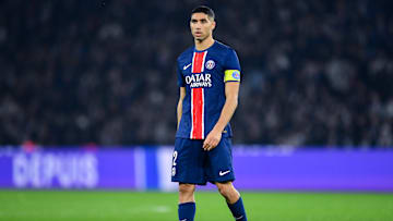 Achraf Hakimi as PSG faced Lyon in Ligue 1 McDonald's 
