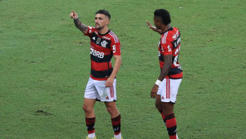 Arrascaeta, autor do gol decisivo contra o Bragantino, é o destaque do Fla neste momento