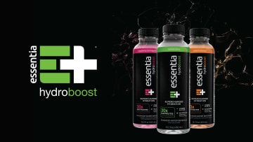  Essentia launches Hydroboost, the brand’s first flavored + functional water. Image Credit to Essentia. 