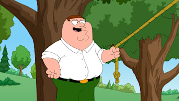 FAMILY GUY: To bulk up for his	 role as Chris Christie, Brad Pitt hires Peter as his “weight	
gain	coach.” However, when his health fails, Peter takes on (and	fails) in the part, negating the idea that a fat guy need solely be played by a fat actor in the “Fat Actor” episode of FAMILY GUY airing Wed, April 10 (9:32-10:00 PM ET/PT) on FOX. FAMILY GUY © 2024 by 20th Television