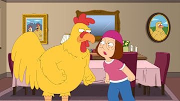 FAMILY GUY: When Meg starts dating a chicken she meets on a reality dating show, "Sex Farm", Peter disapproves of their love, prompting her to move out. Saddened by her absence, he decides to get her back from the Giant Chicken's House in the all-new “The Chicken or The Meg” episode of FAMILY GUY airing Sunday, Mar. 16 (9:30-10:00 PM ET/PT) on FOX.. FAMILY GUY © 2025 by 20th Television