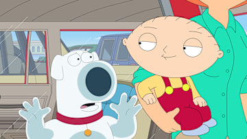FAMILY GUY: As Quagmire finds the love his life, Peter, Joe, & Cleveland band together to figure out who his ‘lady friend’ might be. Meanwhile, Stewie is put on a leash after he was almost wrecked outside the store, giving Brian the upper hand in the all-new “The Elle Word” episode of FAMILY GUY airing Sunday, April 13 (9:30-10:00 PM ET/PT) on FOX. FAMILY GUY © 2025 by 20th Television