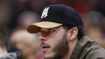 Jan 13, 2023; Chicago, Illinois, USA; Injured Chicago Bulls guard Lonzo Ball sits on the bench during the first half against the Oklahoma City Thunder at United Center. Mandatory Credit: Kamil Krzaczynski-USA TODAY Sports