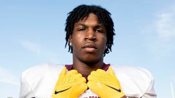 Melrose’s Jamarion Morrow poses for a portrait at Houston High School in Germantown, Tenn., on Saturday, August 10, 2024.