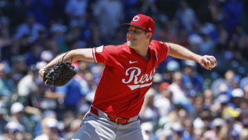 Jun 2, 2024; Chicago, Illinois, USA; Cincinnati Reds starting pitcher Nick Lodolo (40) delivers a pitch against the Chicago Cubs during the first inning at Wrigley Field. Mandatory Credit: Kamil Krzaczynski-USA TODAY Sports