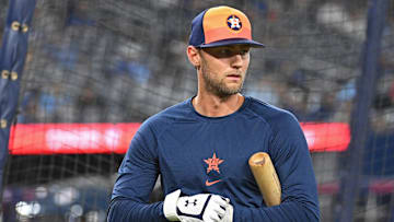 Jul 3, 2024; Toronto, Ontario, CAN; Houston Astros infielder Grae Kessinger (16) during batting practice prior to the game against the Houston Astros at Rogers Centre. Mandatory Credit: Gerry Angus-Imagn Images