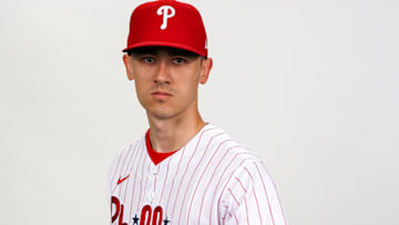 Clearwater, FL, USA; Philadelphia Phillies pitcher Noah Song during photo day at BayCare Ballpark.