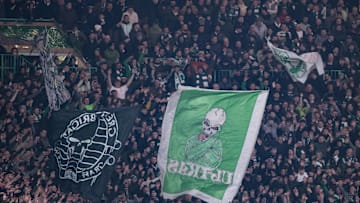 Fans of Celtic during the UEFA Champions League league phase match between Celtic FC and BSC Young Boys at Celtic Park. 