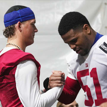 New York Giants first-round draft picks Jaxson Dart and Abdul Carter.