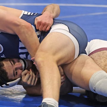 Morristown, NJ -- December 28, 2024 -- Nevin Mattessich of Don Bosco defeated Clark Rich of Seton Hall Prep in the 190 lb. semi final match at the Sam Cali Wrestling Tournament