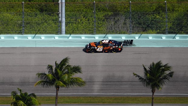 Tyler Reddick (45) races during the Straight Talk Wireless 400 at Homestead-Miami Speedway. 