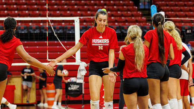 Nebraska volleyball opposite hitter Virginia Adriano at practice ahead of the 2025 season.
