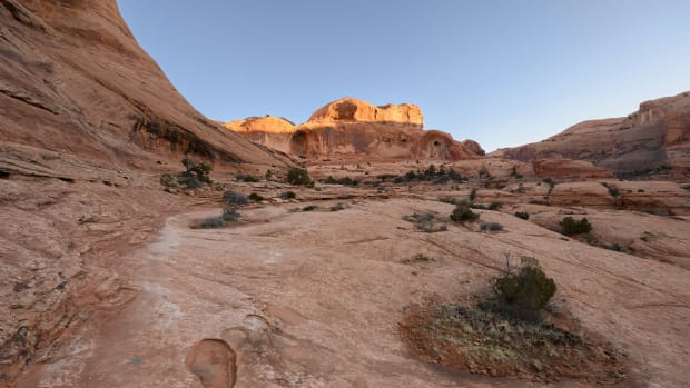 A beautiful scene of red colored rocks.