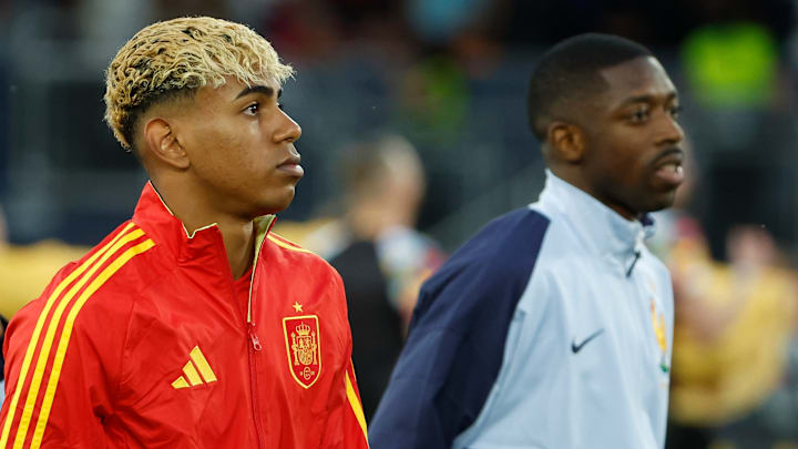 Lamine Yamal et Ousmane Dembélé en Ligue des Nations. Lamine Yamal et Ousmane Dembélé en Ligue des Nations.