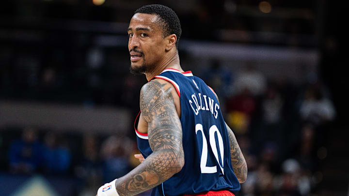 Mar 27, 2026; Indianapolis, Indiana, USA;  LA Clippers forward John Collins (20) in the first half against the Indiana Pacers at Gainbridge Fieldhouse. Mandatory Credit: Trevor Ruszkowski-Imagn Images