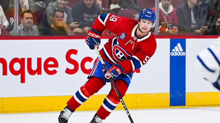 Sep 30, 2023; Montreal, Quebec, CAN; Montreal Canadiens defenseman Mattias Norlinder