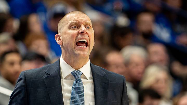 Kentucky head coach Mark Pope instructed his team as the Wildcats faced off against the Brown Bears at Rupp Arena on New Year's Eve, Tuesday, Dec. 31, 2024.