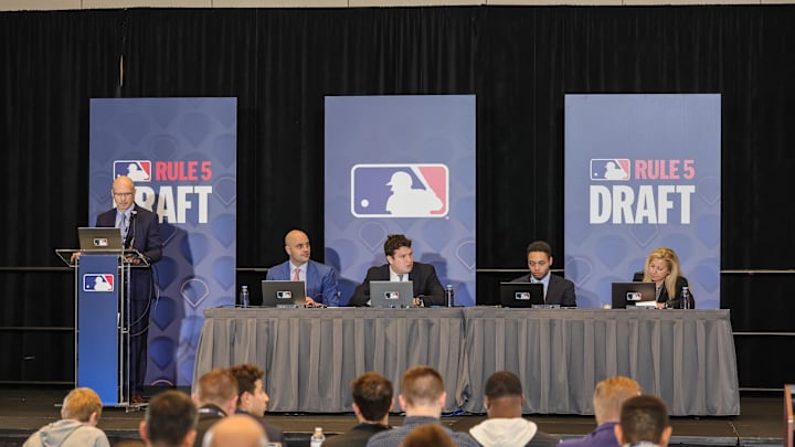 Dec 10, 2025; Orlando, FL, USA; A general view during the MLB Rule 5 Draft at the 2025 MLB Winter Meetings at Signia by Hilton Hotel. Mandatory Credit: Mike Watters-Imagn Images