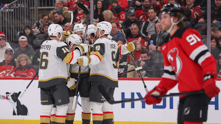 The Golden Knights are home favorites against the Devils.
