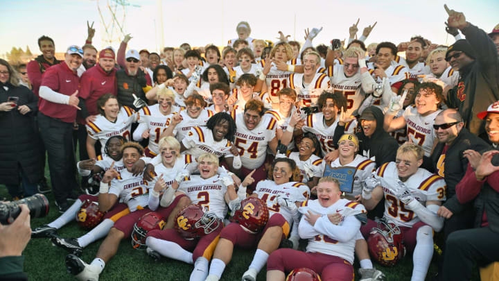 The Central Catholic Rams won the 6A Oregon football state championship in 2023.