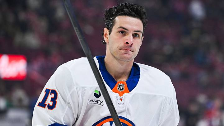 Mar 21, 2026; Montreal, Quebec, CAN; New York Islanders center Mathew Barzal (13) looks on during warm-up before the game against the Montreal Canadiens at Bell Centre. Mandatory Credit: David Kirouac-Imagn Images Mar 21, 2026; Montreal, Quebec, CAN; New York Islanders center Mathew Barzal (13) looks on during warm-up before the game against the Montreal Canadiens at Bell Centre. Mandatory Credit: David Kirouac-Imagn Images