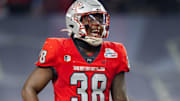 UNLV Rebels linebacker Marsel McDuffie (38) against the Kansas Jayhawks in the Guaranteed Rate Bowl at Chase Field. Mandatory Credit: Mark J. Rebilas-USA TODAY Sports