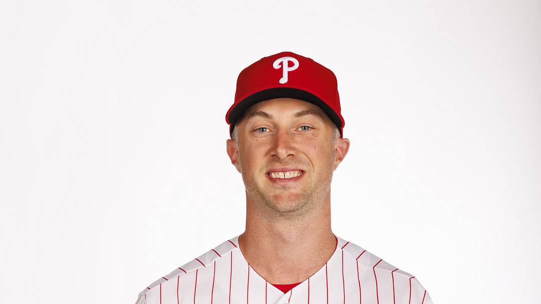 Feb 19, 2026; Clearwater, FL, USA; Philadelphia Phillies pitcher Trevor Richards (43) poses for media day. Mandatory Credit: Morgan Tencza-Imagn Images