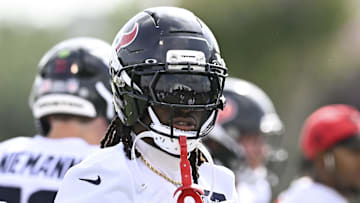 Jun 10, 2025; Houston, TX, USA; Houston Texans safety Calen Bullock (2) looks on during an NFL football minicamp at NRG Stadium. Mandatory Credit: Maria Lysaker-Imagn Images 