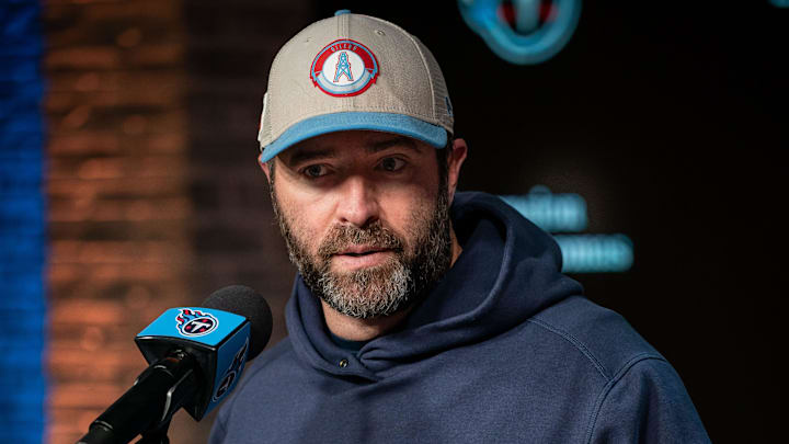 Tennessee Titans head coach Brian Callahan speaks during a press conference at Ascension Saint Thomas Sports Park in Nashville, Tenn., Monday, Jan. 6, 2025.