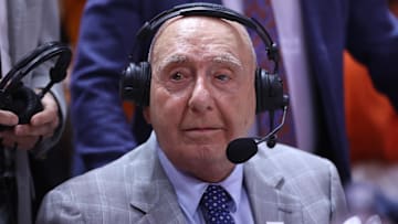  ESPN analyst Dick Vitale before the game between the Tennessee Volunteers and the Alabama Crimson Tide at Thompson-Boling Arena at Food City Center. Images