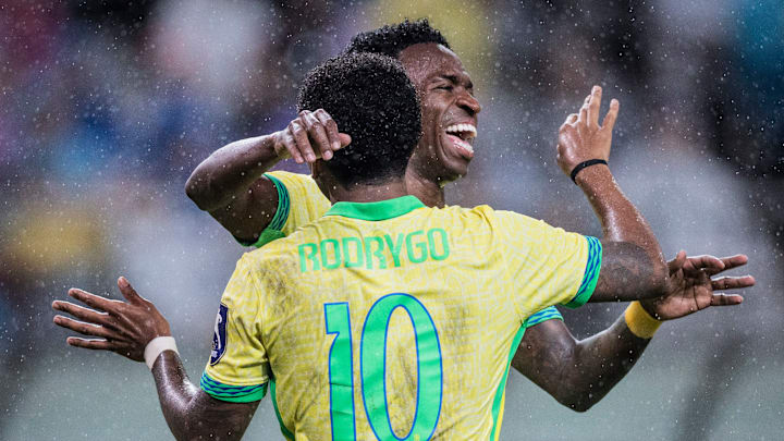 Vinícius Júnior e Rodrygo na goleada da Seleção sobre a Coreia do Sul