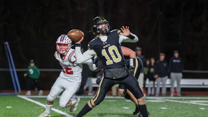 North Kingstown quarterback Jack Diano. North Kingstown vs. Portsmouth Div. I football semifinal.