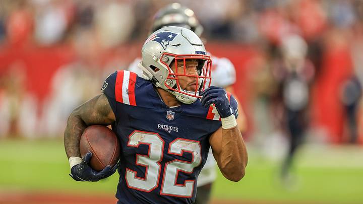 New England Patriots running back TreVeyon Henderson