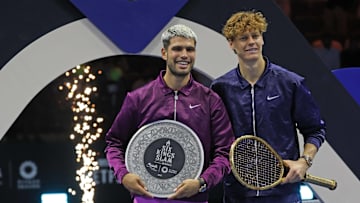 Jannik Sinner defended his Six Kings Slam title against Carlos Alcaraz.