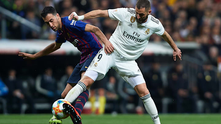 Benzema e Busquets já colocaram seus nomes na história do duelo Benzema e Busquets já colocaram seus nomes na história do duelo