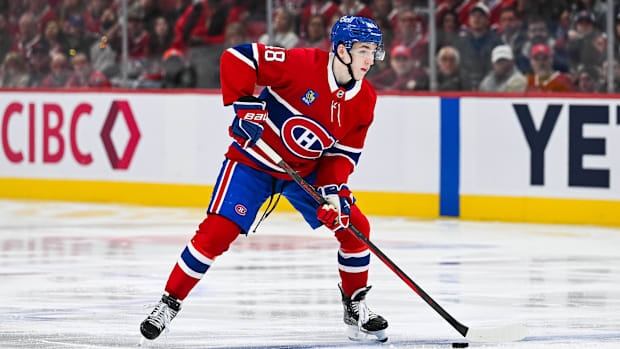 Montreal Canadiens defenseman Lane Hutson