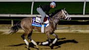 Ted Noffey, trained by Todd A. Pletcher, exercises in preparation for the FanDuel Breeders' Cup Juvenile at Del Mar Thoroughbred Club in Del Mar, California on October 27, 2025.