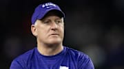 Dec 26, 2024; Phoenix, AZ, USA; Kansas State Wildcats head coach Chris Klieman prior to the game against the Rutgers Scarlet Knights during the Rate Bowl at Chase Field. Mandatory Credit: Mark J. Rebilas-Imagn Images